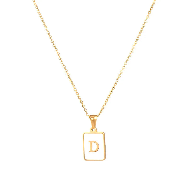 Mother of Pearl Initial Necklace