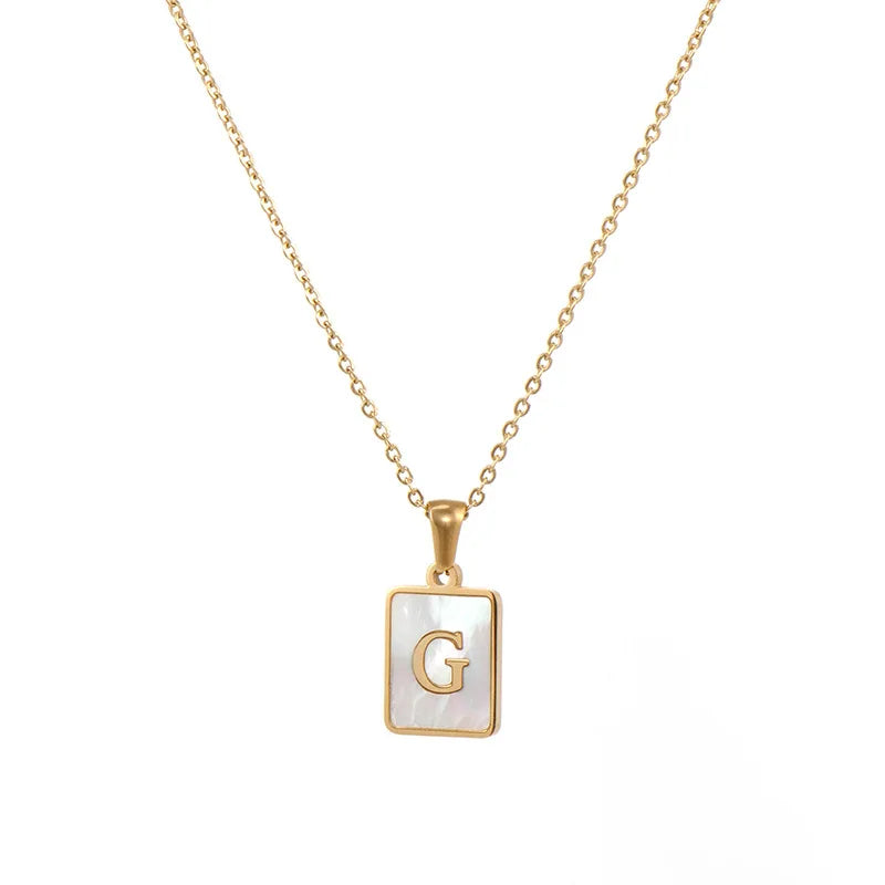 Mother of Pearl Initial Necklace
