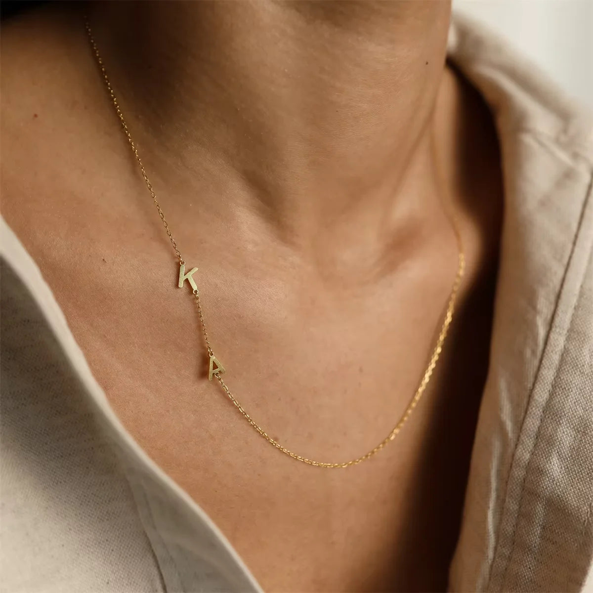 Side Initial Necklace