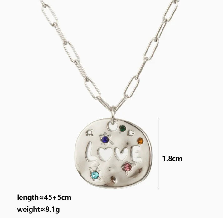 Circle Word Pendant Necklace