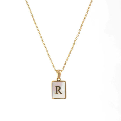 Mother of Pearl Initial Necklace