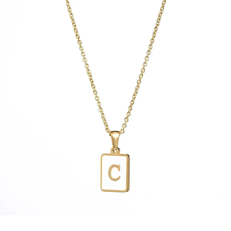 Mother of Pearl Initial Necklace
