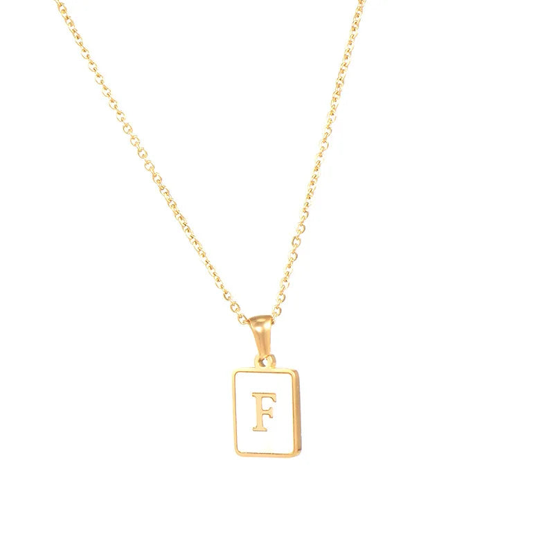 Mother of Pearl Initial Necklace