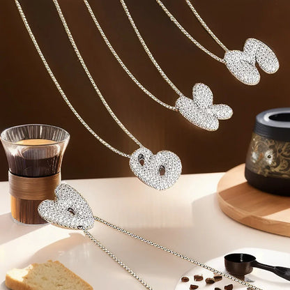 Rhinestone Bubble Initial Necklace
