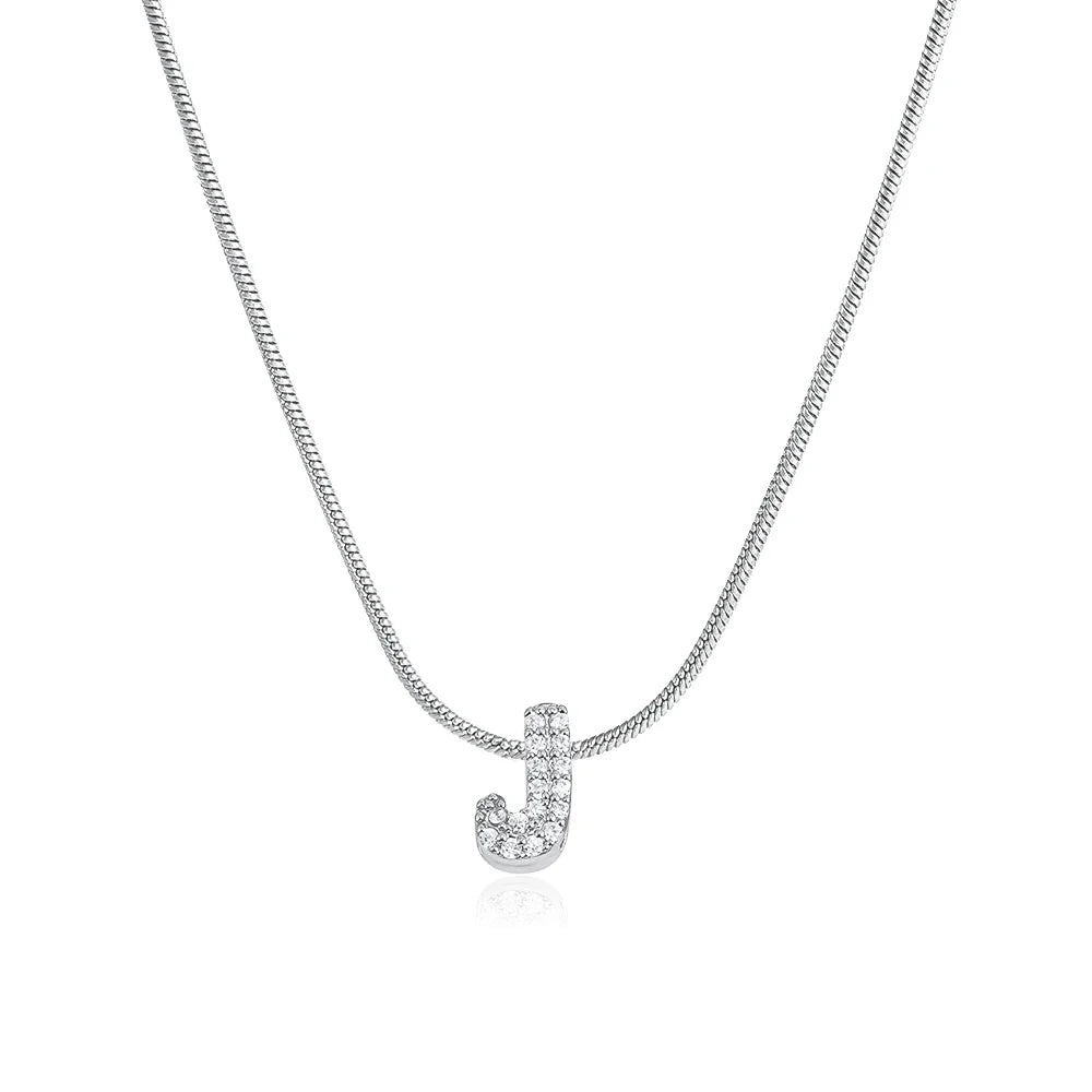 Tiny Zircon Initial Necklace