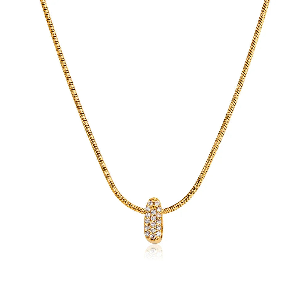 Tiny Zircon Initial Necklace
