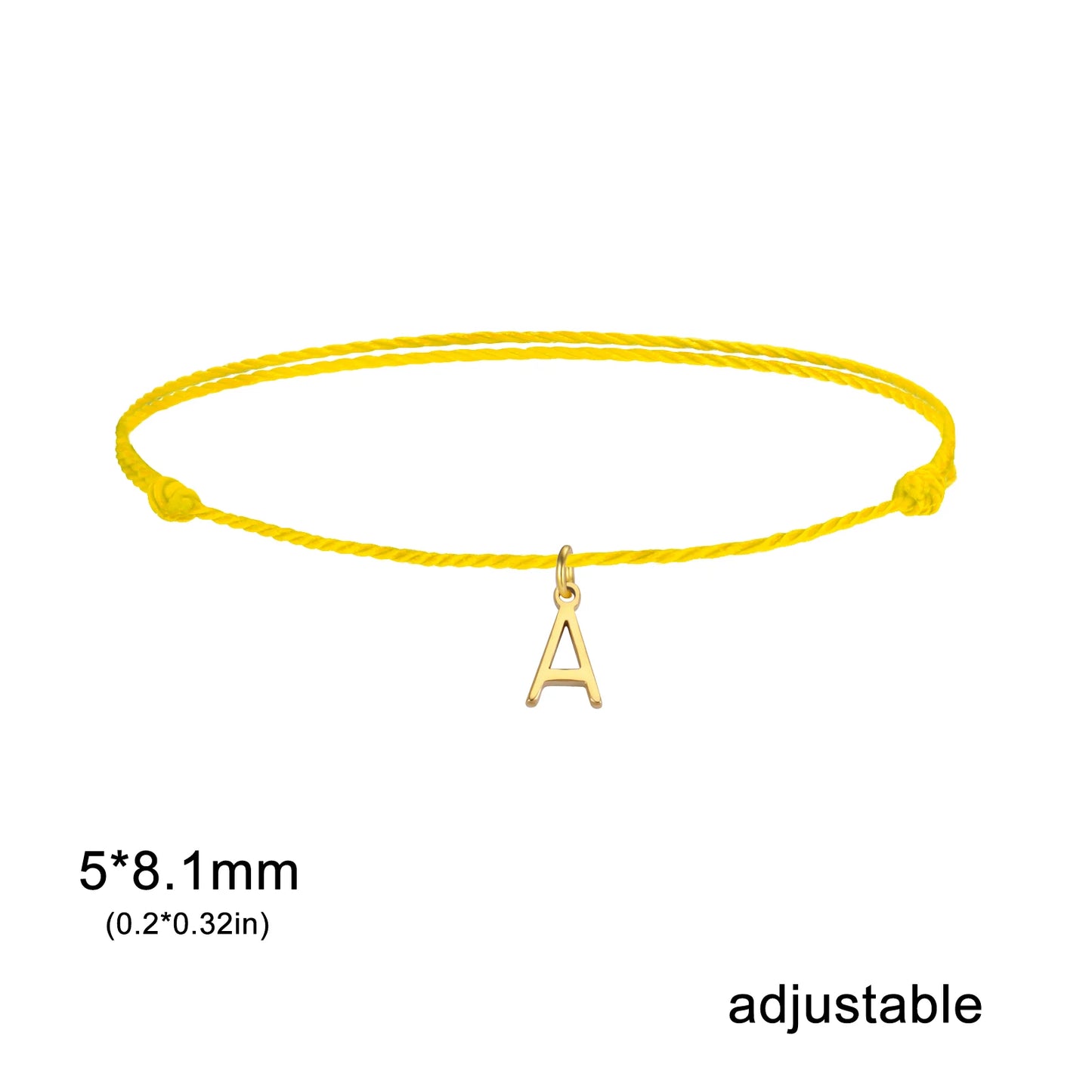 Wax Rope Initial Bracelet