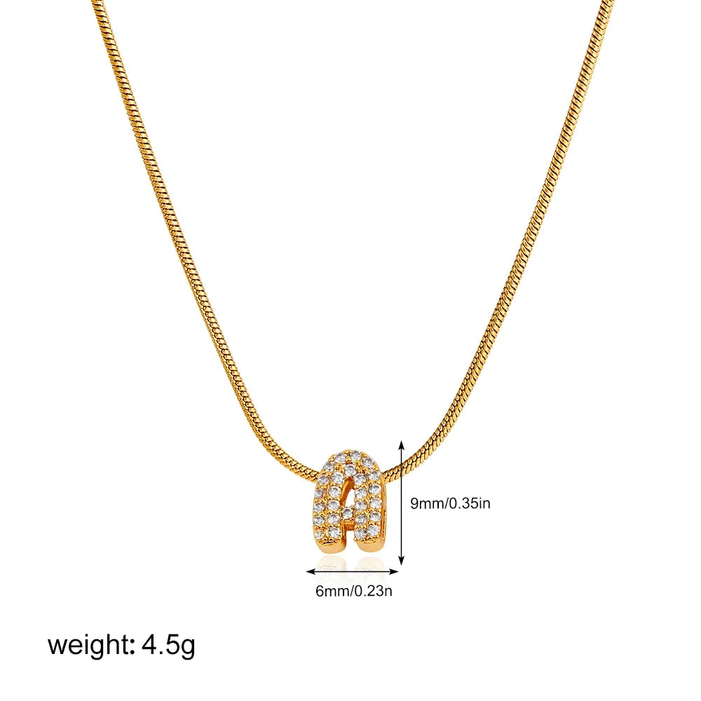 Tiny Zircon Initial Necklace