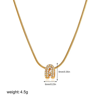 Tiny Zircon Initial Necklace