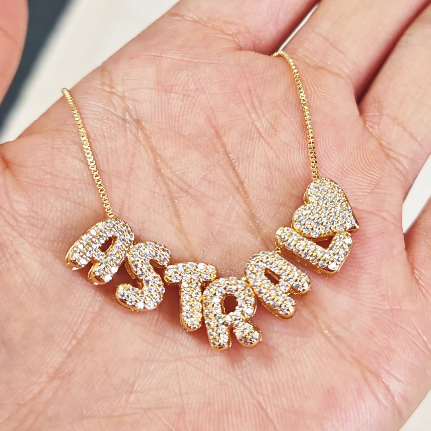 Sparkling Bubble Name Necklace