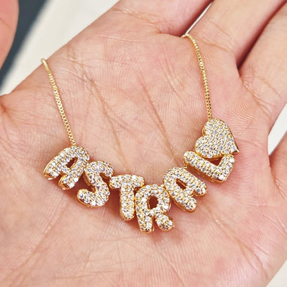 Sparkling Bubble Name Necklace