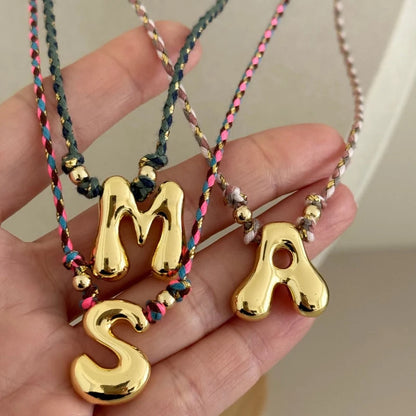 Balloon Cord Initial Necklace