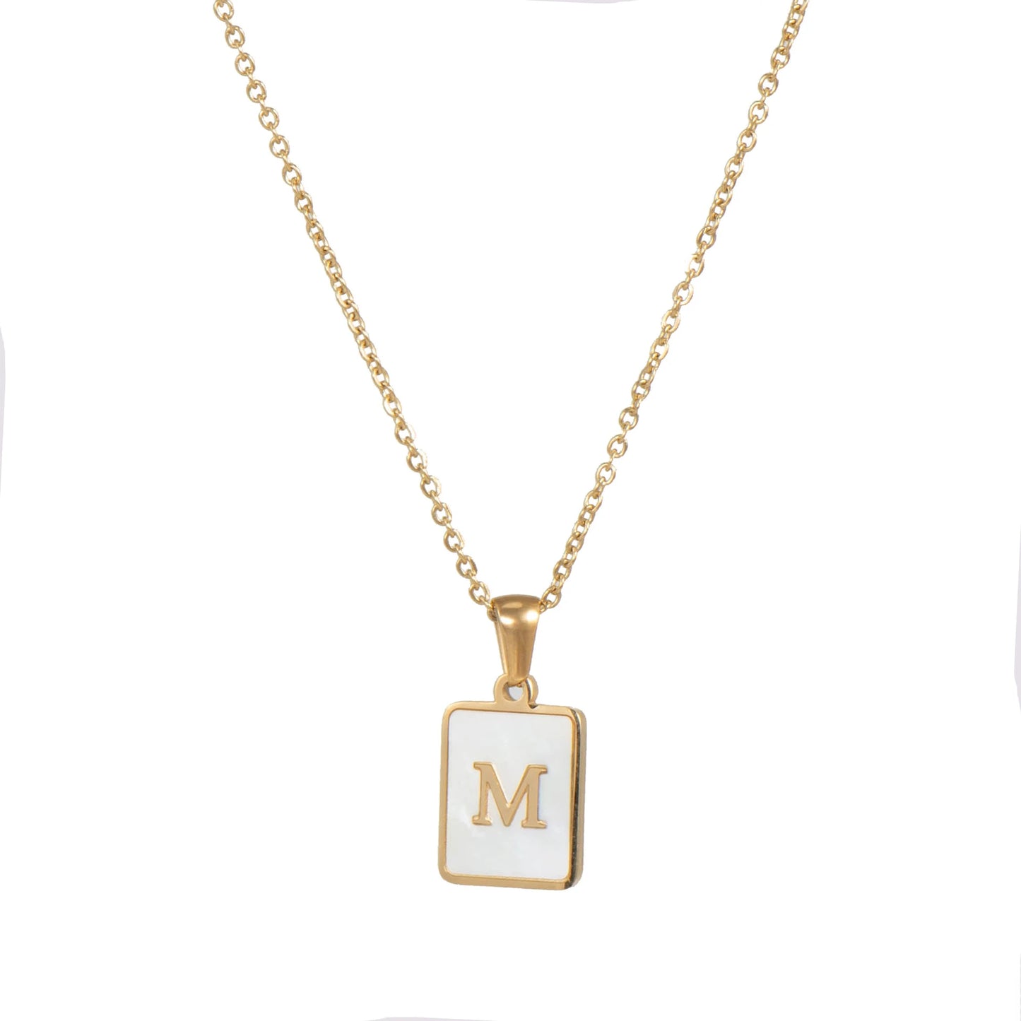 Mother of Pearl Initial Necklace