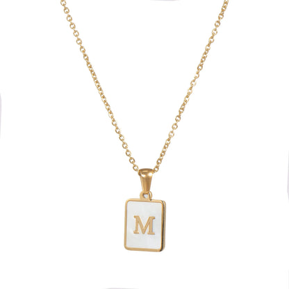 Mother of Pearl Initial Necklace