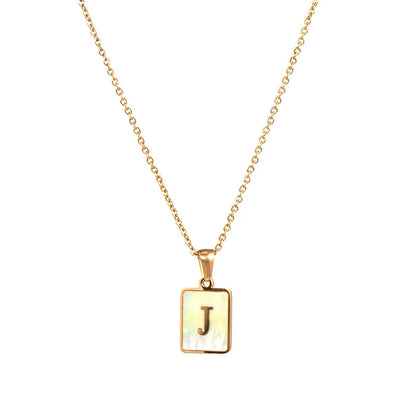 Mother of Pearl Initial Necklace