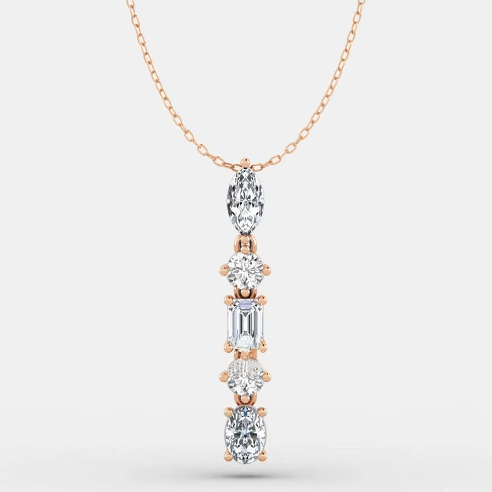 Five Stone Moissanite Necklace