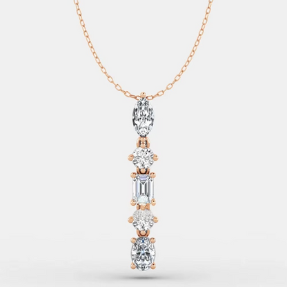 Five Stone Moissanite Necklace