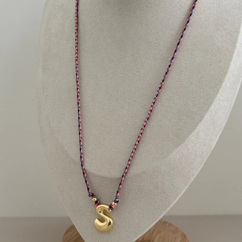 Balloon Cord Initial Necklace