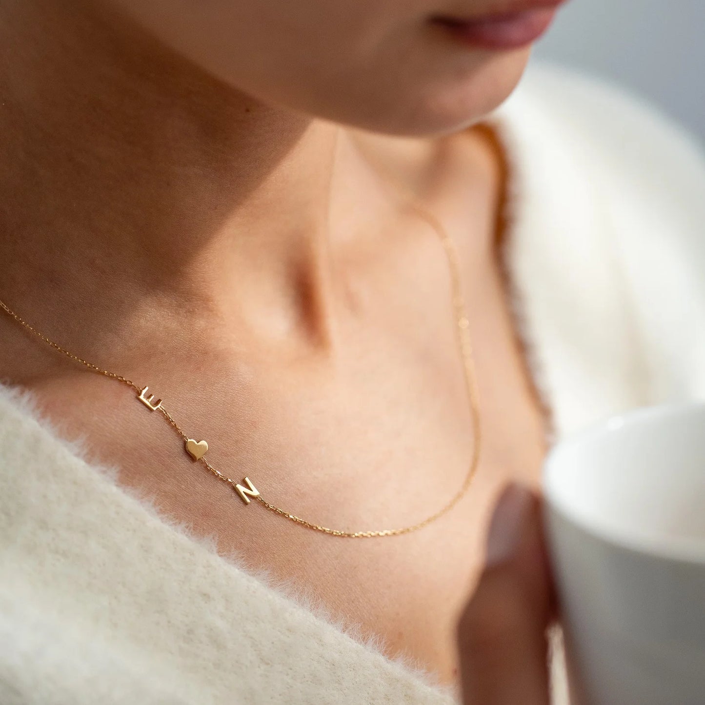Side Initial Necklace