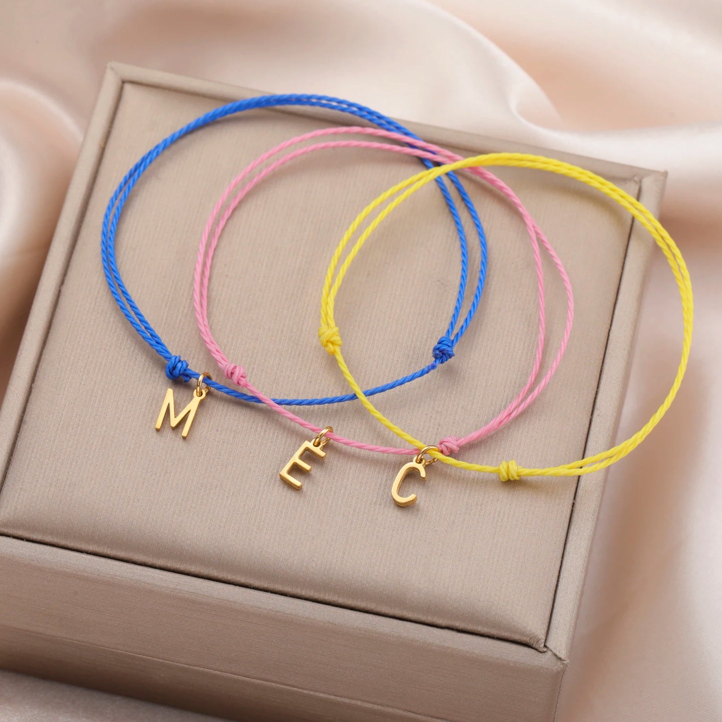Wax Rope Initial Bracelet
