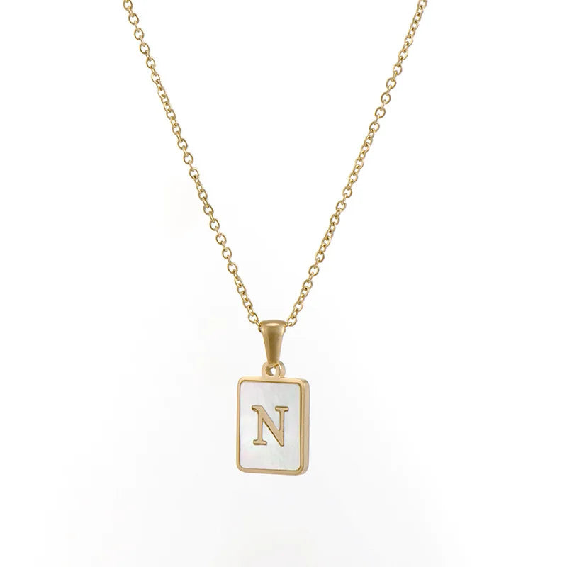 Mother of Pearl Initial Necklace