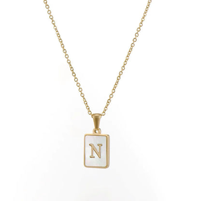 Mother of Pearl Initial Necklace