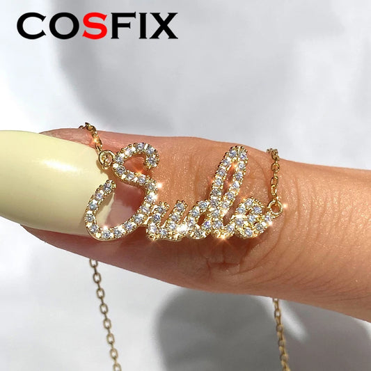 Custom Three-Name Moissanite Necklace