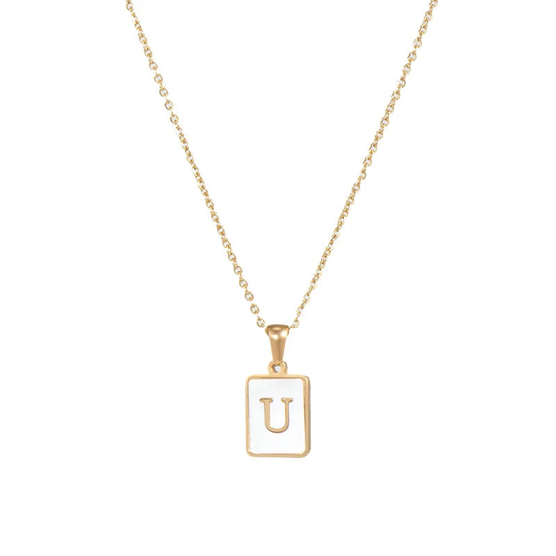 Mother of Pearl Initial Necklace
