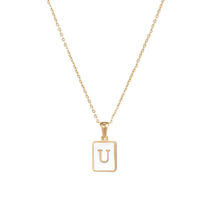 Mother of Pearl Initial Necklace