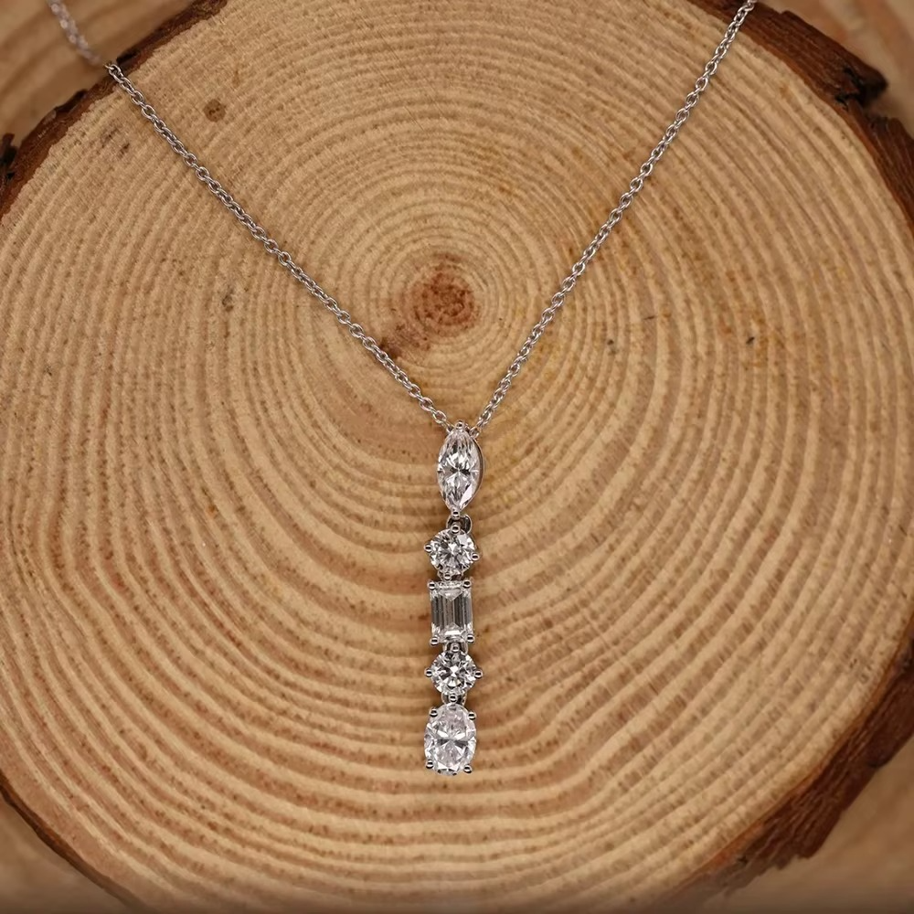 Five Stone Moissanite Necklace