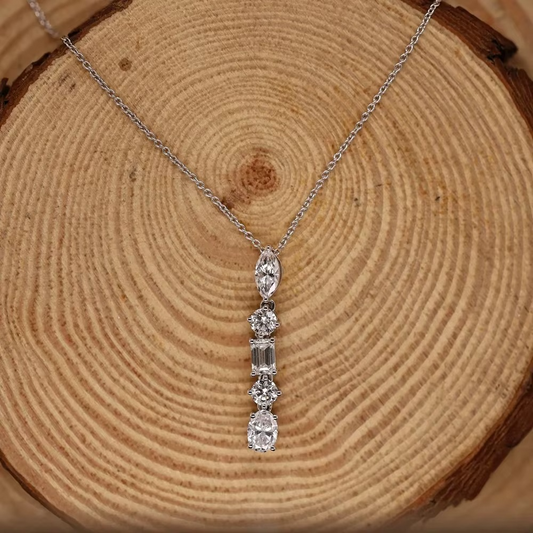 Five Stone Moissanite Necklace