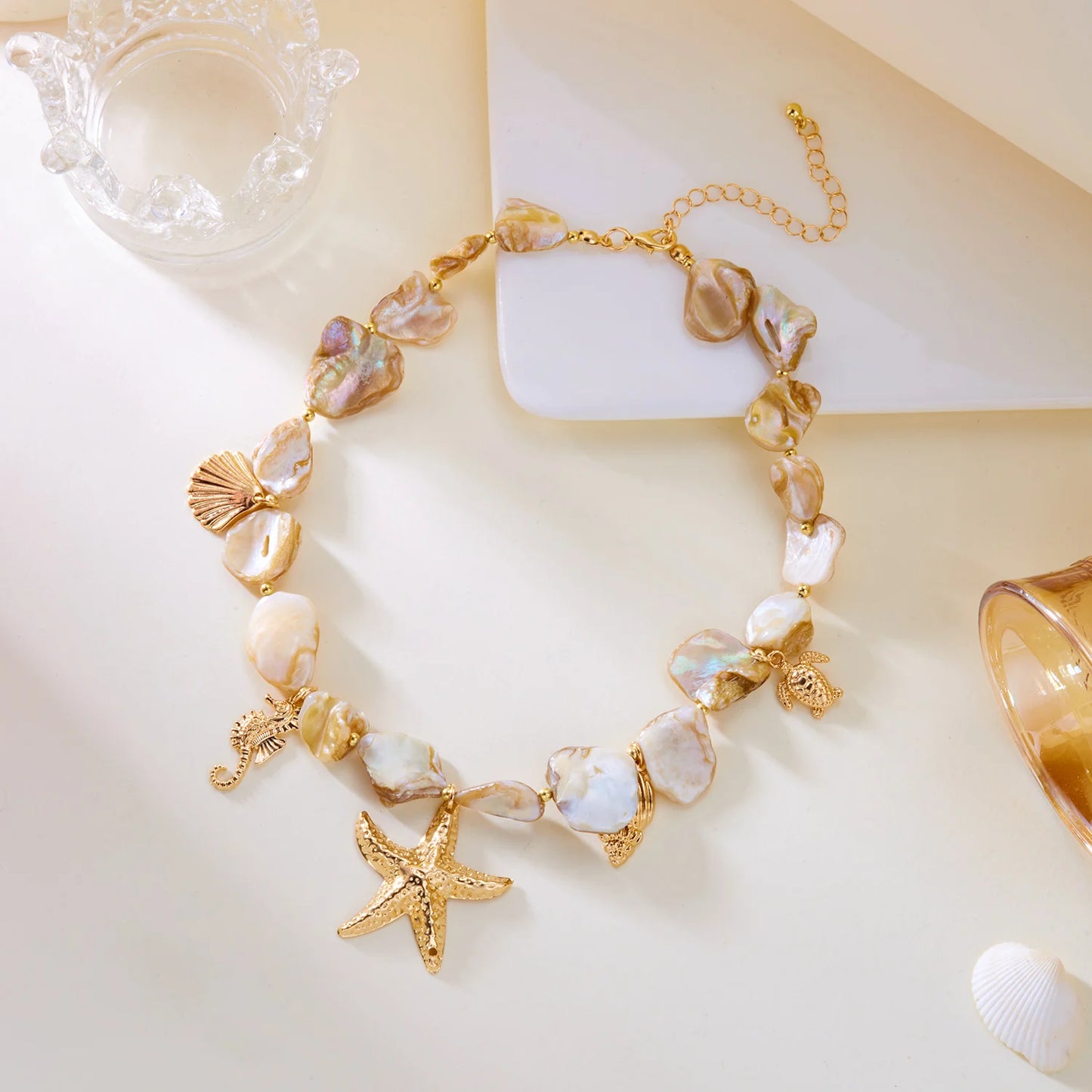 Shell Bead Summer Necklace