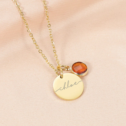 Personalised Birthstone Name Necklace