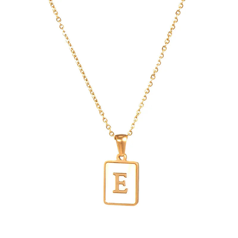 Mother of Pearl Initial Necklace
