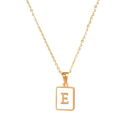 Mother of Pearl Initial Necklace