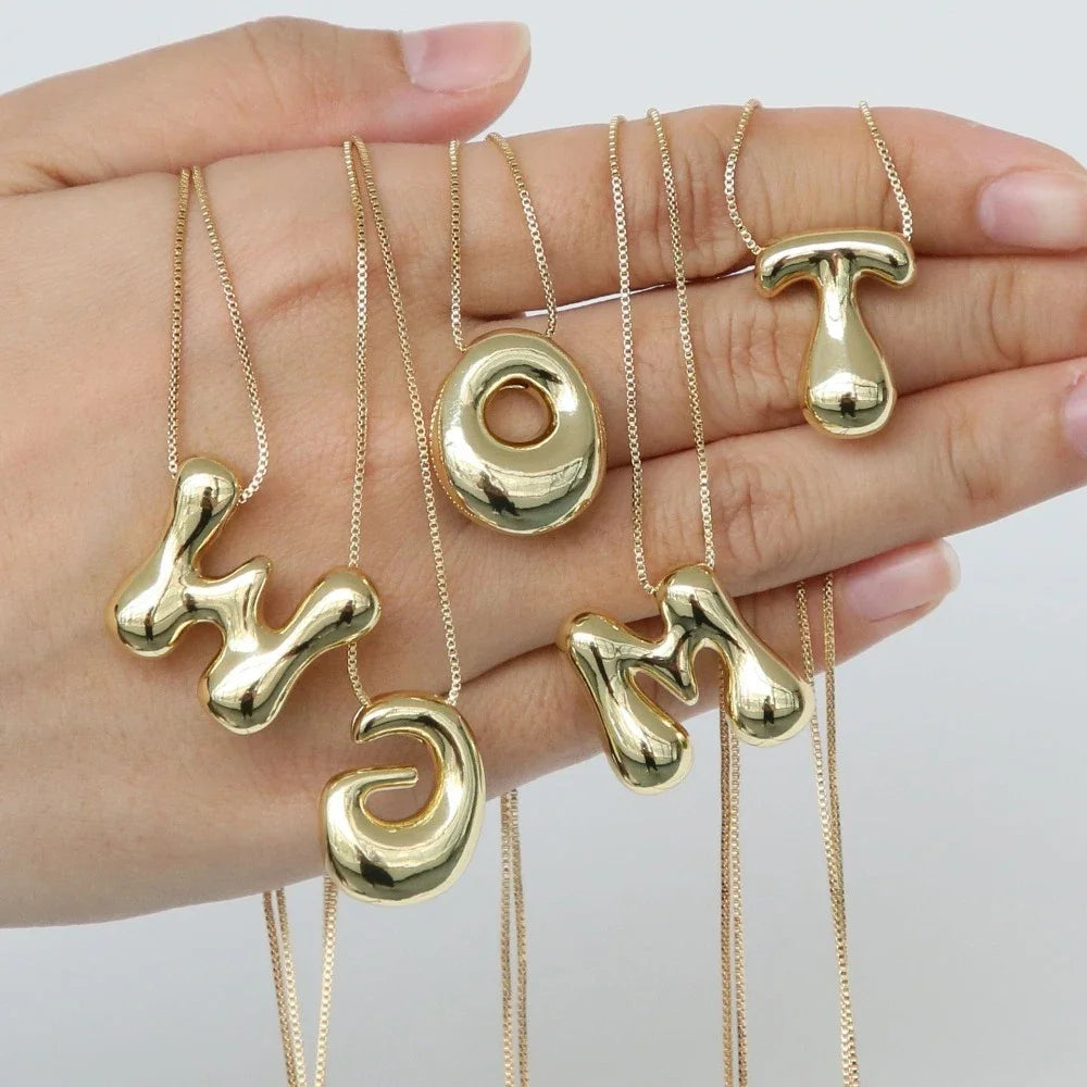 Balloon Cord Initial Necklace
