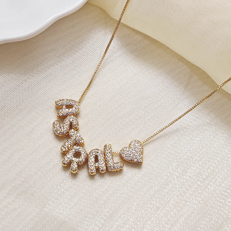 Sparkling Bubble Name Necklace