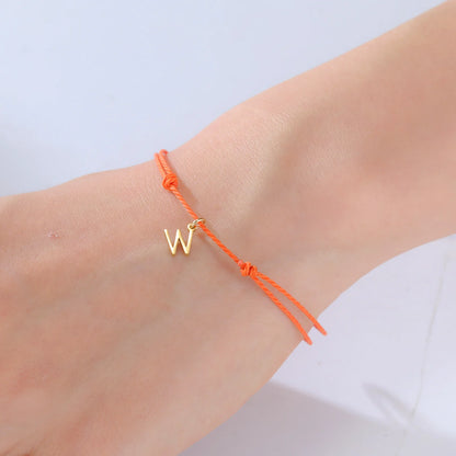 Wax Rope Initial Bracelet