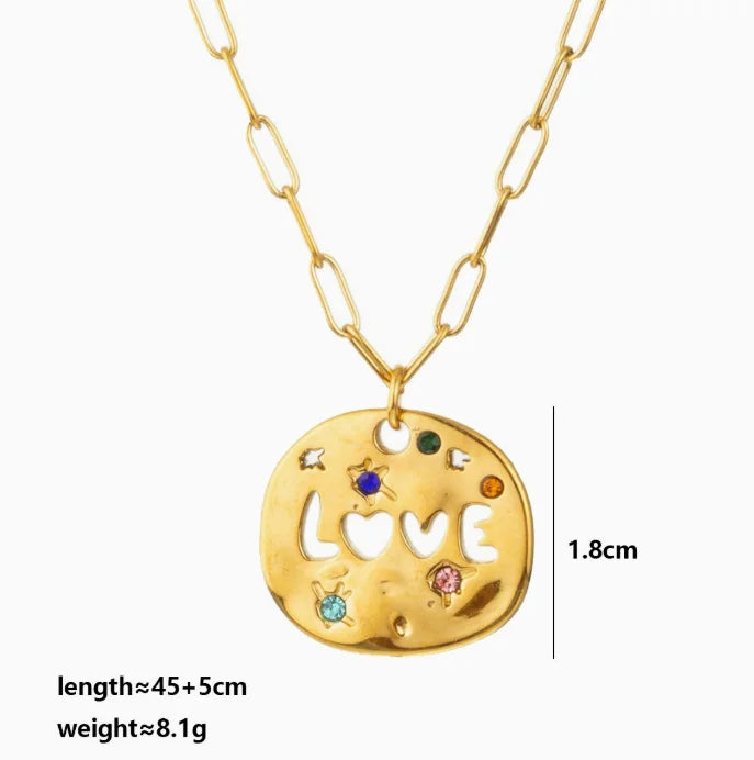 Circle Word Pendant Necklace