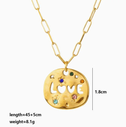 Circle Word Pendant Necklace