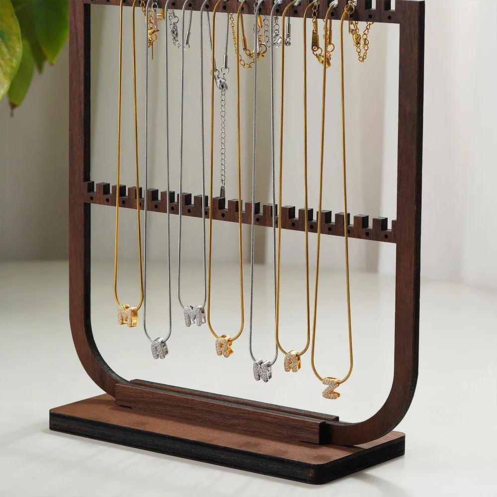 Tiny Zircon Initial Necklace
