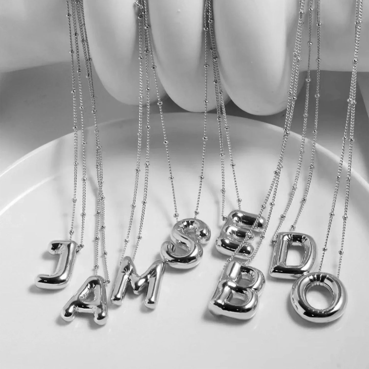 Balloon Cord Initial Necklace