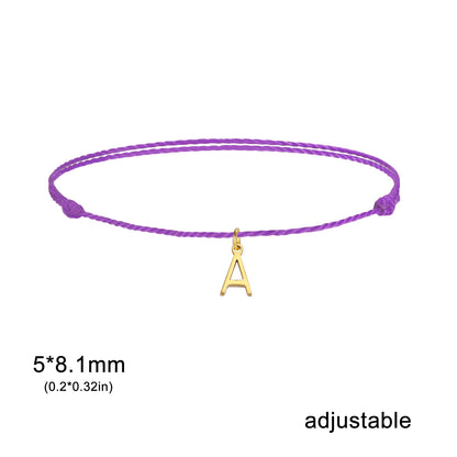 Wax Rope Initial Bracelet
