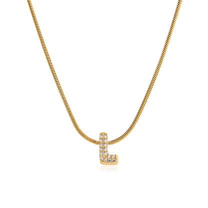 Tiny Zircon Initial Necklace