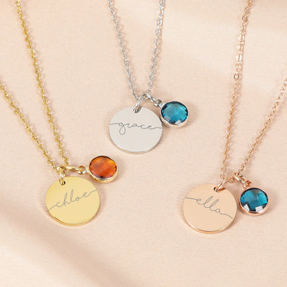 Personalised Birthstone Name Necklace