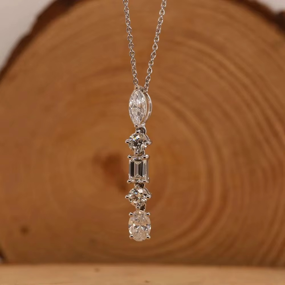 Five Stone Moissanite Necklace