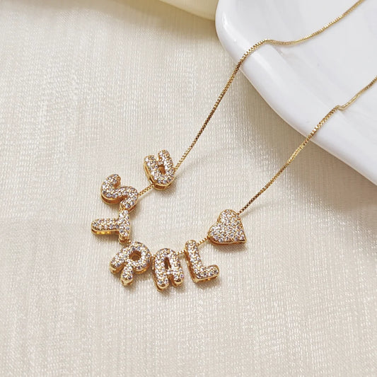 Sparkling Bubble Name Necklace