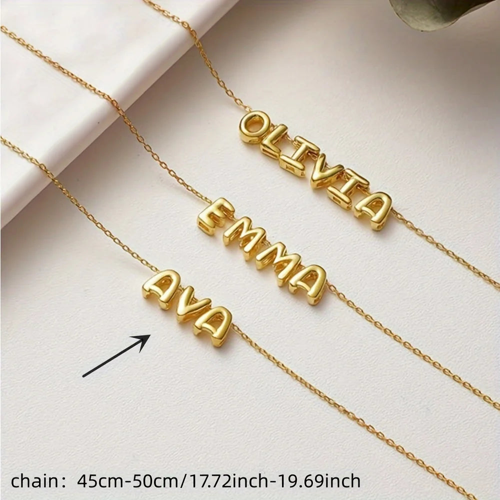 Custom Bubble Name Necklace