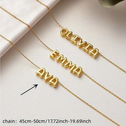 Custom Bubble Name Necklace
