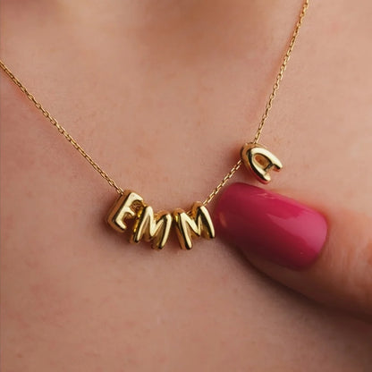 Custom Bubble Name Necklace